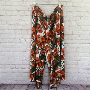 Monroe & Main tropical floral palazzo Capris size XL